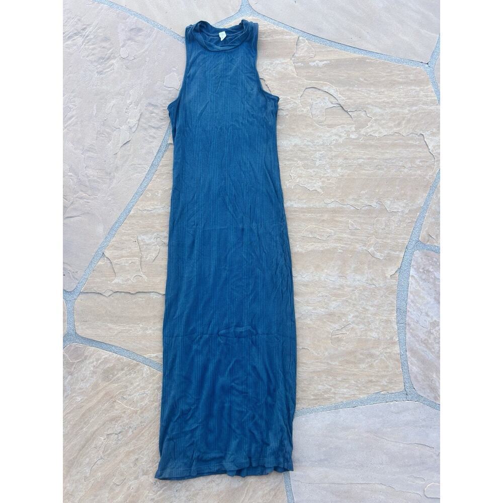 Daily Practice Sleeveless Ribbed Knit Tank Dress Sz XS Green LH